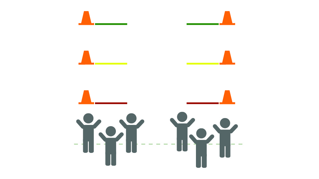 Setup of activity area for fitClub Stoplight game